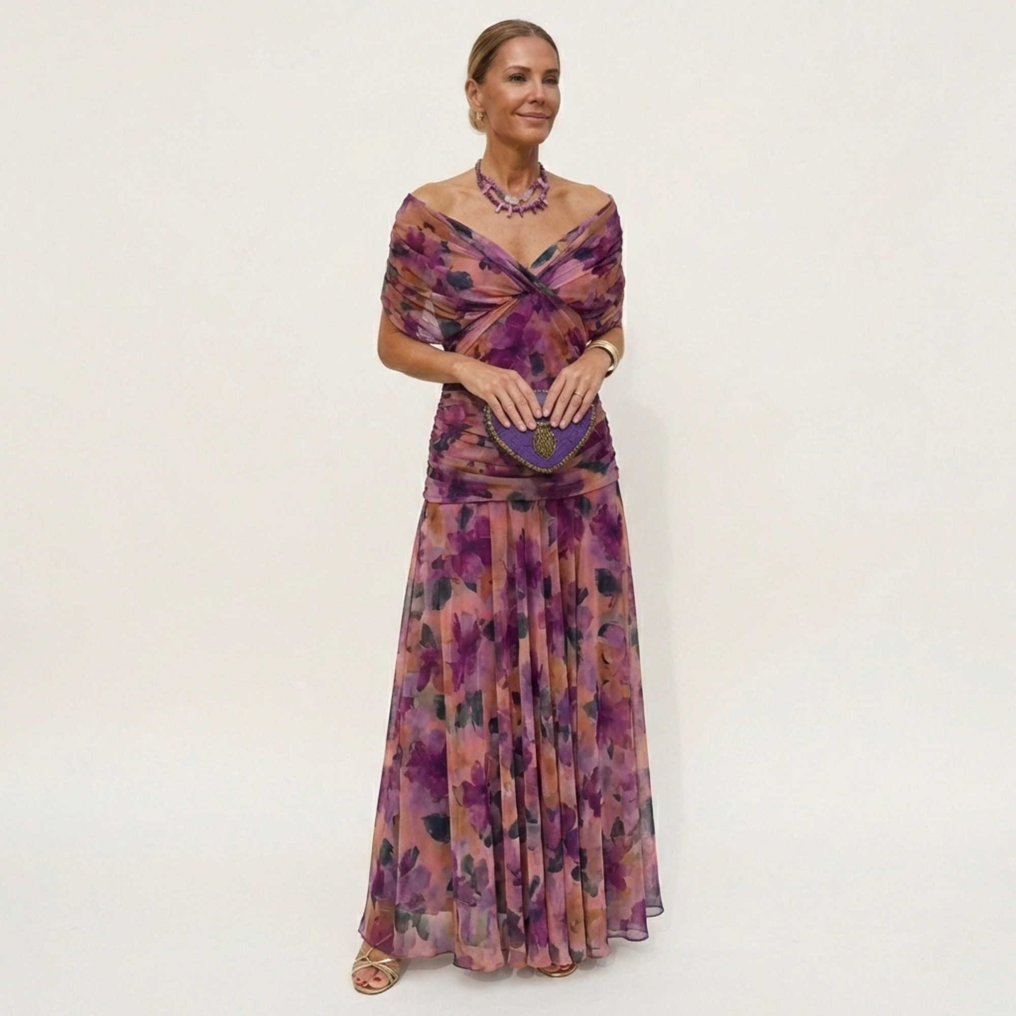 Vestido Largo Mujer Elegante Fluido – Escote V y Diseño Sofisticado