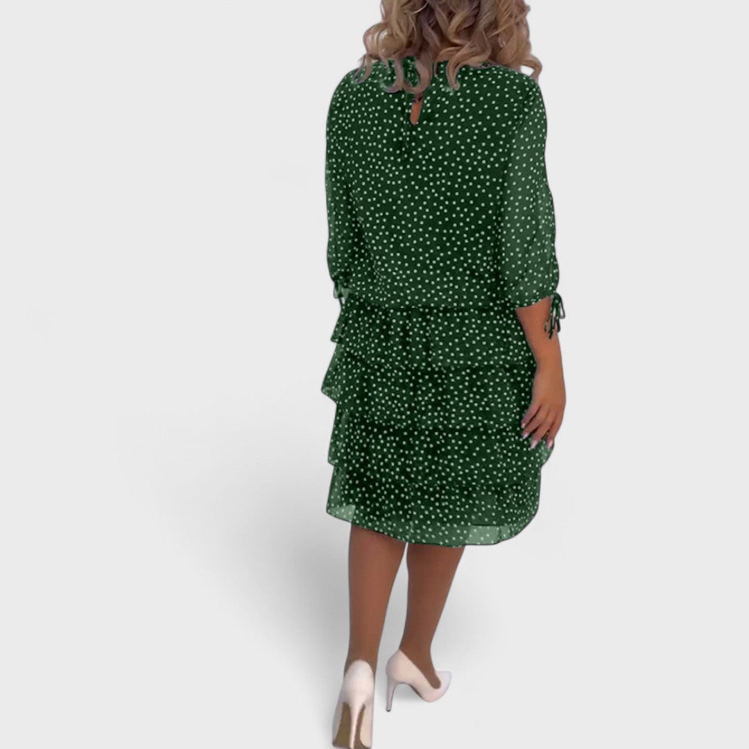 Vestido clásico mujer de lunares – vestido elegante manga 3/4