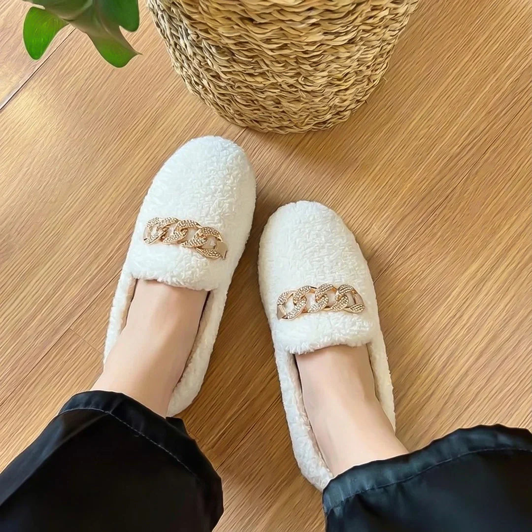 Pantuflas mujer cálidas de interior con suela cómoda – estilo elegante hogar