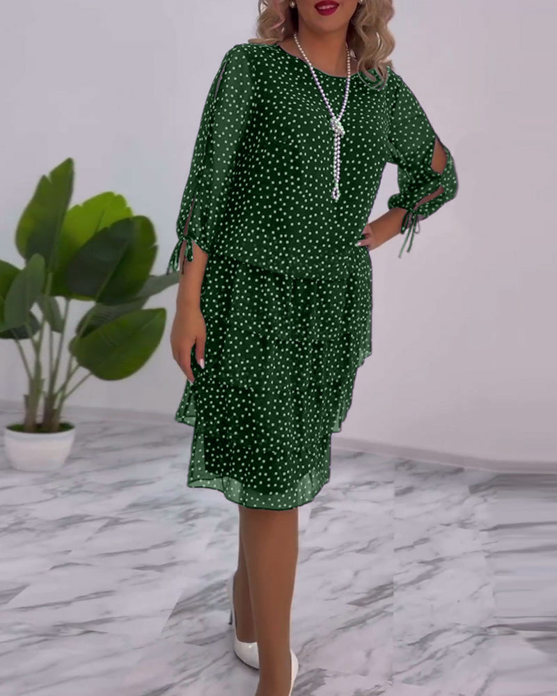 Vestido mujer con lunares y mangas abiertas