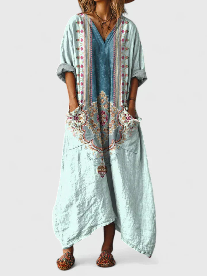 Vestido Maxi Mujer Suelto – Estilo Boho Cómodo y Fluido