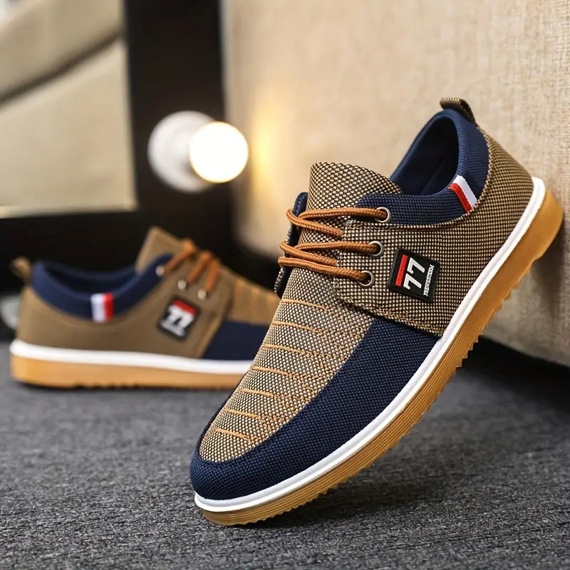 Zapatos hombre de lona con cordones y suela cómoda