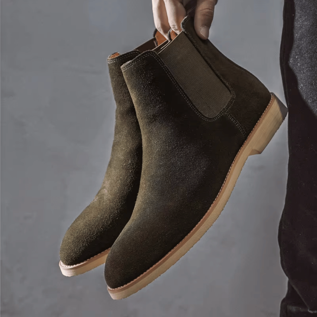 Botas Chelsea hombre ante casual elegantes sin cordones – botines cómodos tobillo