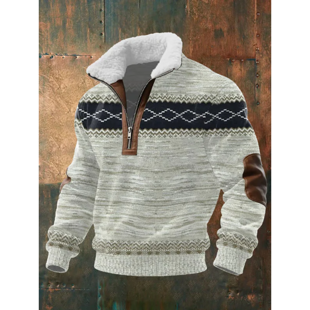 Suéter hombre forro polar con cremallera – cuello alto cálido estilo moderno