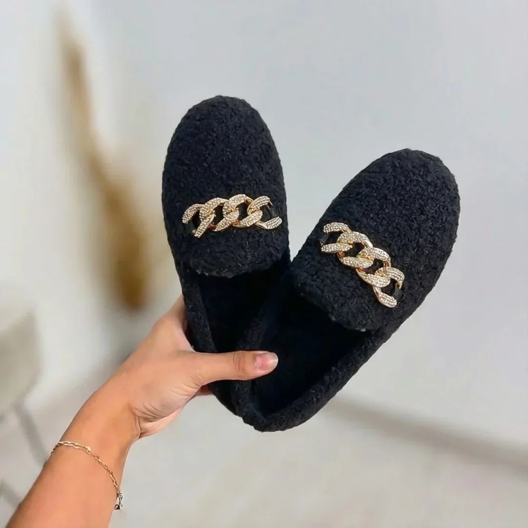 Pantuflas mujer cálidas de interior con suela cómoda – estilo elegante hogar
