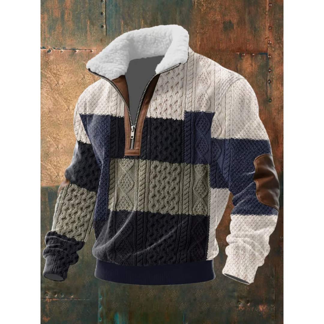 Suéter hombre forro polar con cremallera – cuello alto cálido estilo moderno