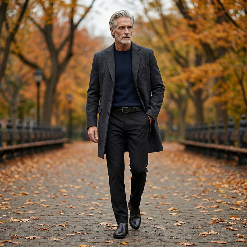 Pantalón slim para hombre de vestir con corte recto elegante