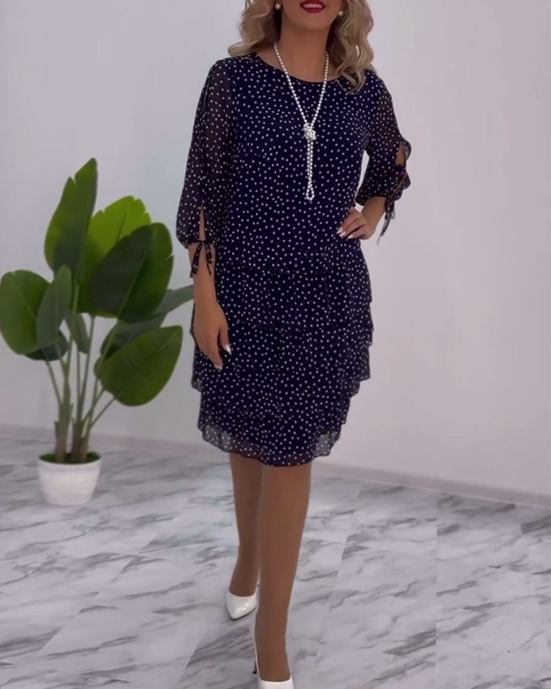 Vestido mujer con lunares y mangas abiertas