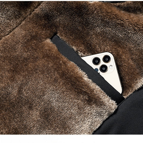 Chaqueta hombre cálida con cremallera y cuello alto
