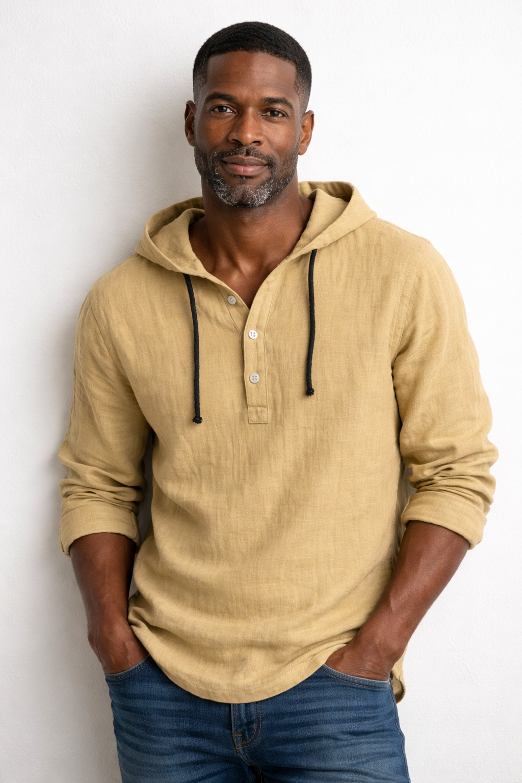 Camisa Hombre de Lino con Capucha – Estilo Casual y Transpirable