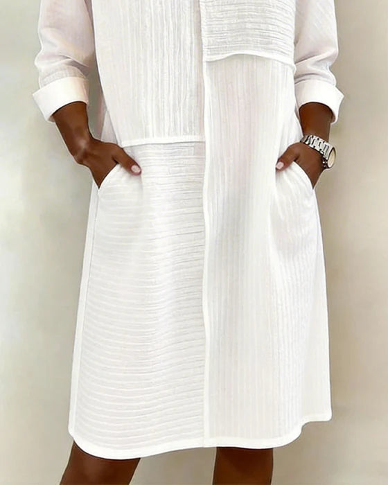 Vestido mujer algodón lino texturizado – vestido cómodo casual verano