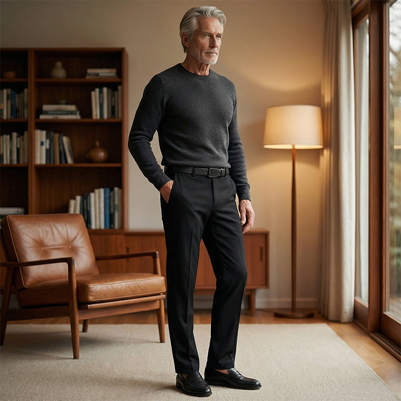 Pantalón slim para hombre de vestir con corte recto elegante