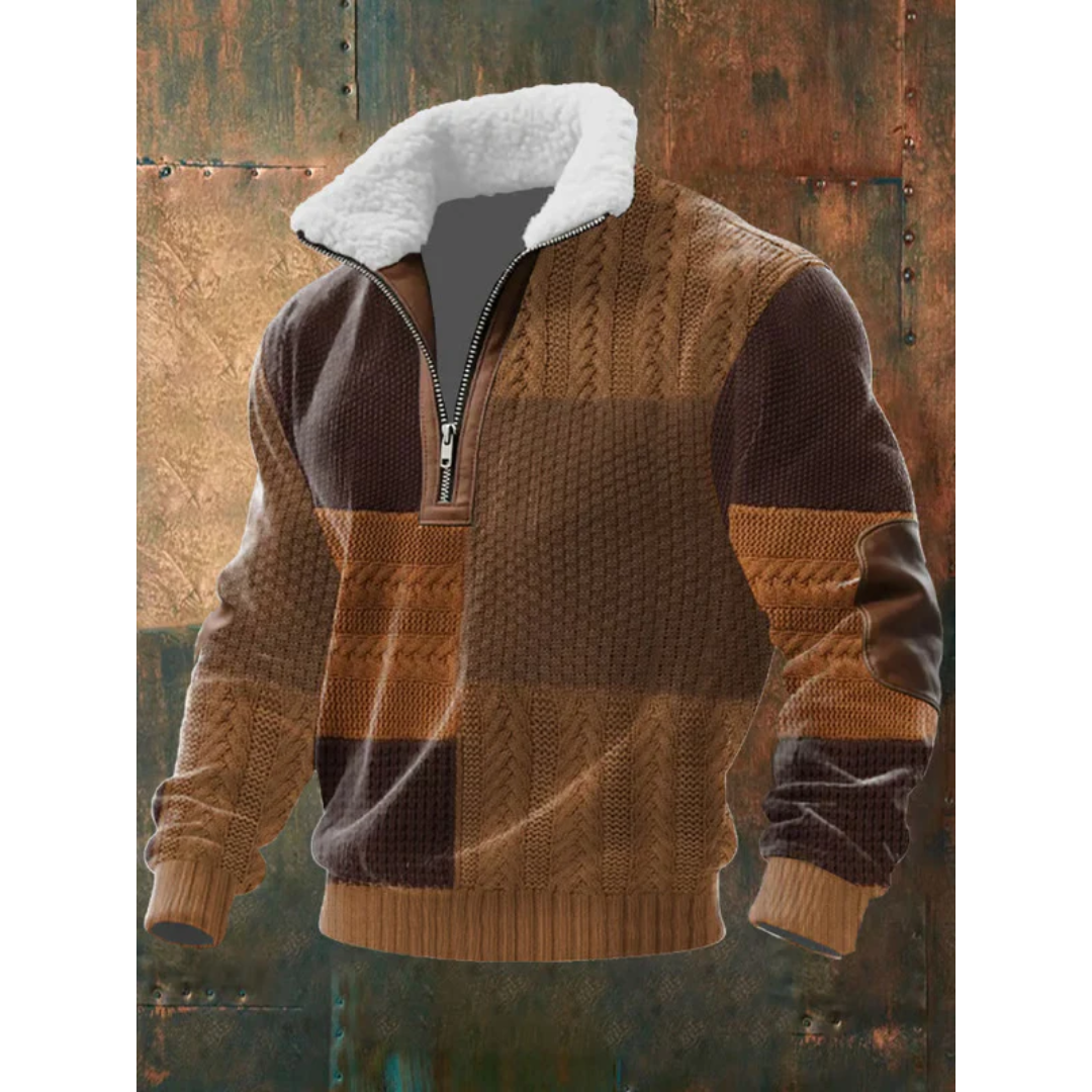 Suéter hombre forro polar con cremallera – cuello alto cálido estilo moderno