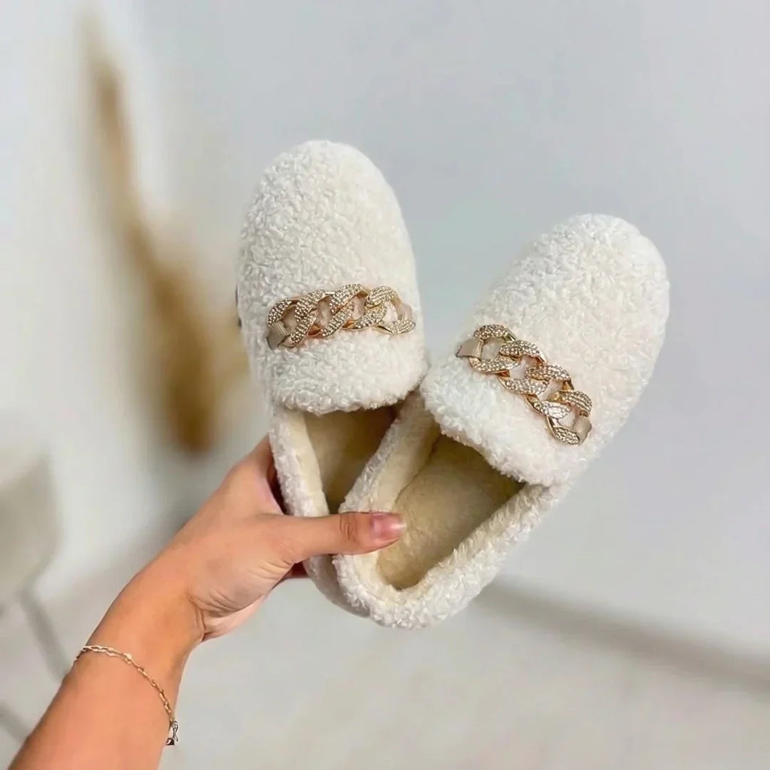 Pantuflas mujer cálidas de interior con suela cómoda – estilo elegante hogar