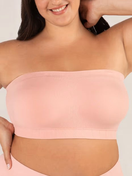 Sujetador bandeau mujer sin tirantes sin aros con efecto liso