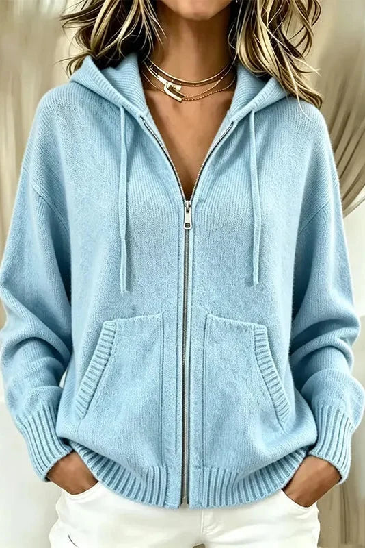 Cárdigan de mujer con capucha y cremallera para looks casuales