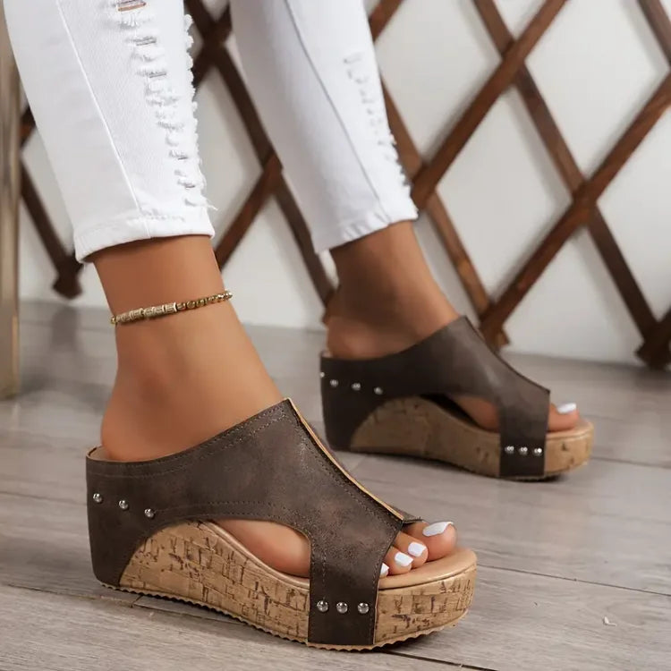 Sandalias mujer cómodas con cuña y soporte ortopédico