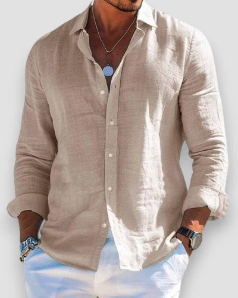 Camisa casual hombre elegante ligera transpirable – camisa moderna cómoda