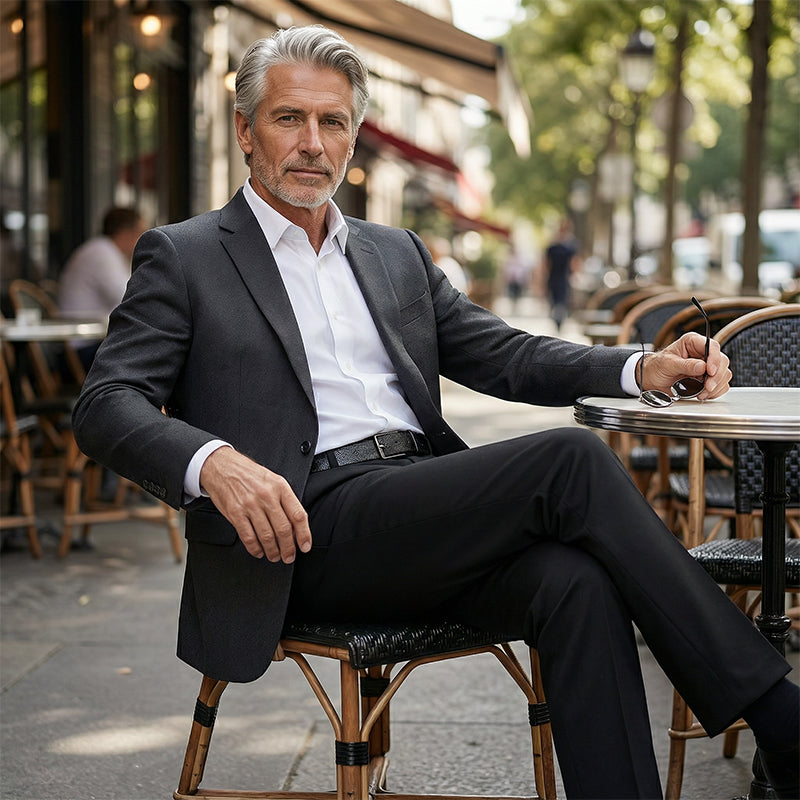 Pantalón slim para hombre de vestir con corte recto elegante