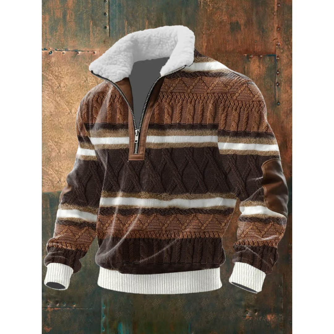 Suéter hombre forro polar con cremallera – cuello alto cálido estilo moderno