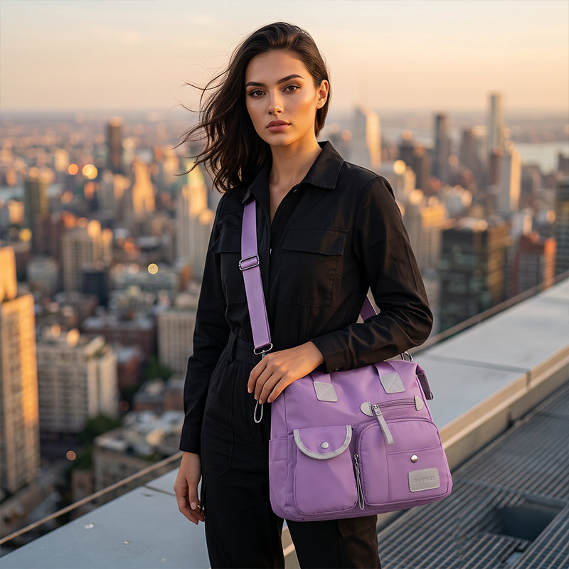 Gran bolso tote impermeable de nylon para mujer