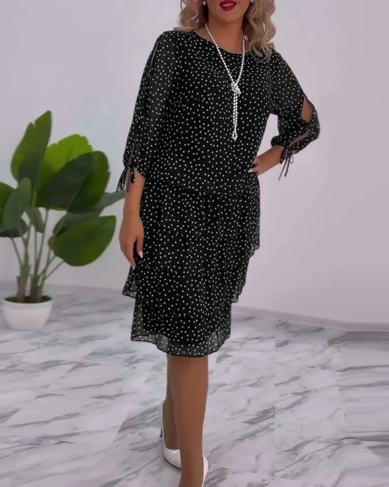 Vestido mujer con lunares y mangas abiertas