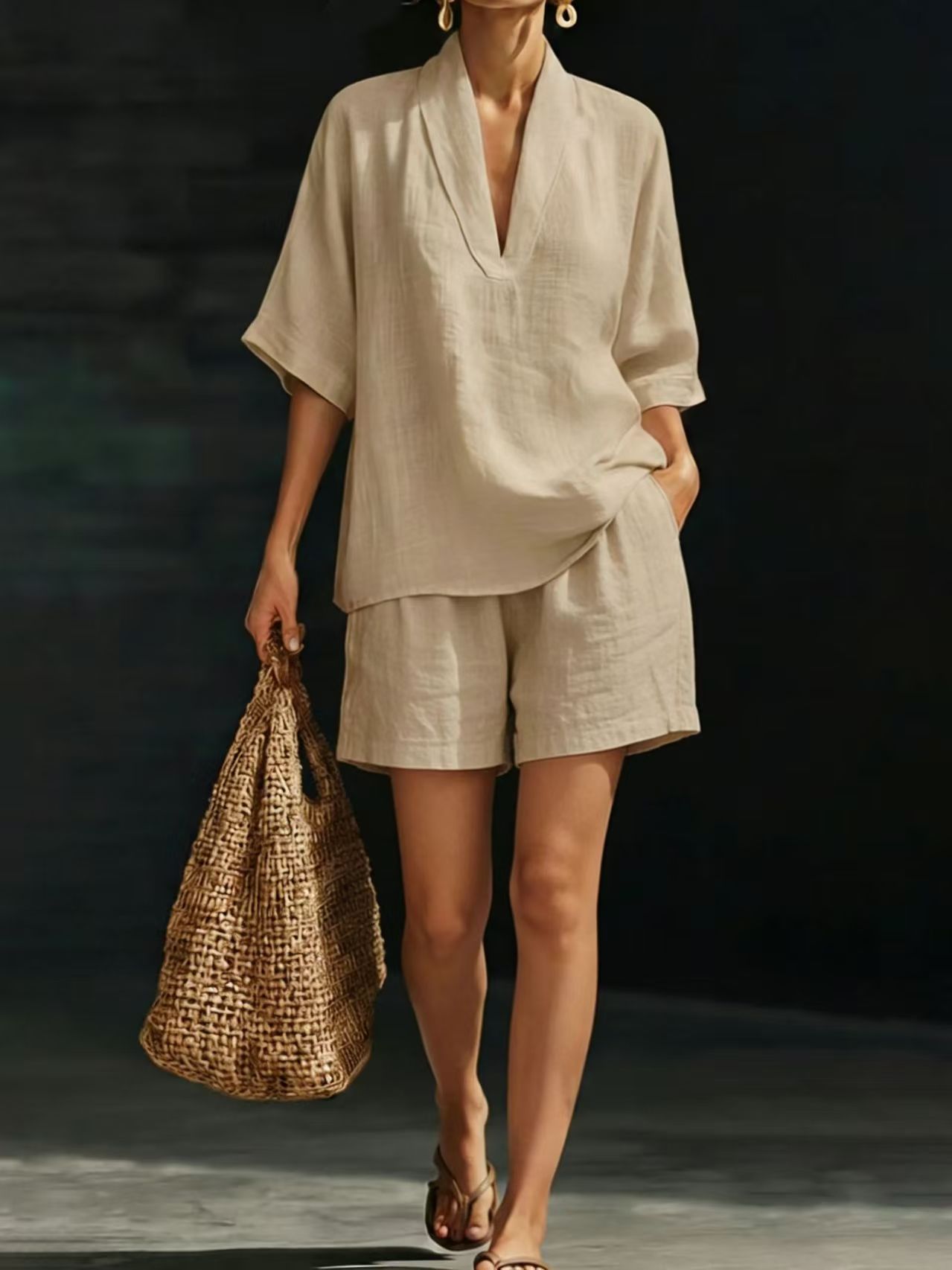 Conjunto Mujer Algodón Dos Piezas – Estilo Fresco y Cómodo