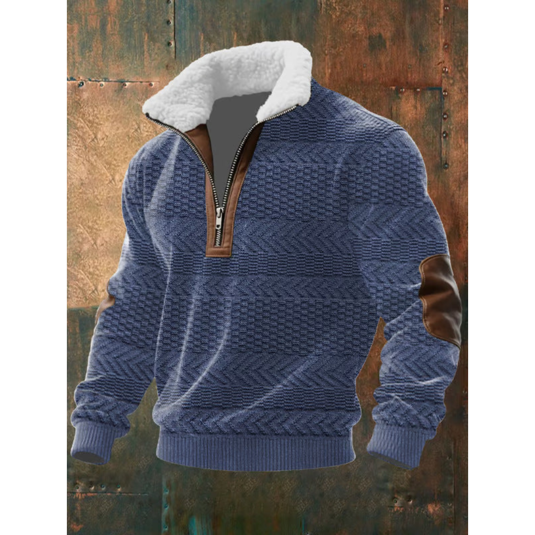 Suéter hombre forro polar con cremallera – cuello alto cálido estilo moderno