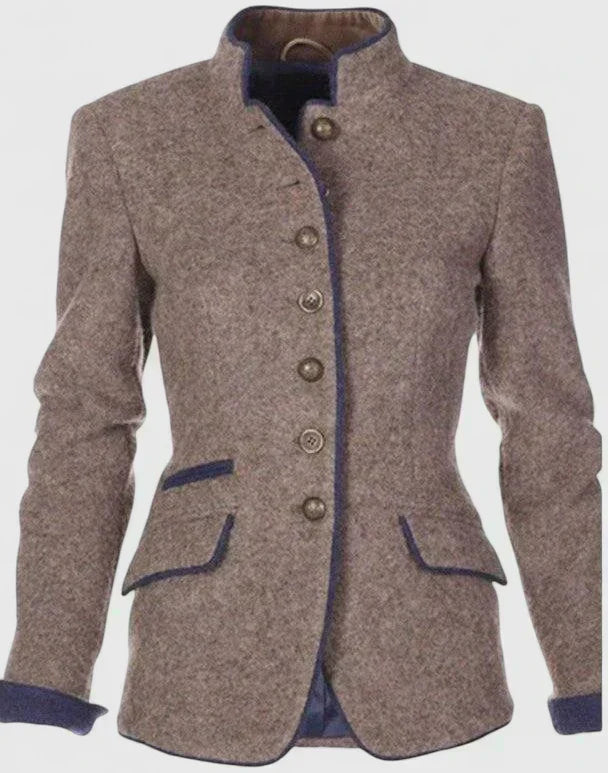 Blazer elegante mujer de lana con botones – chaqueta blazer mujer estilo clásico