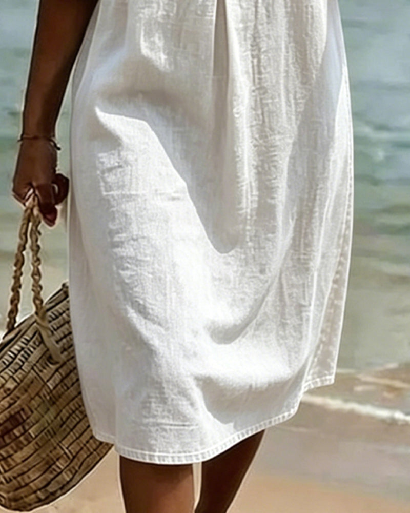 Vestido Denim Mujer Verano – Corte Fluido con Mangas Acampanadas
