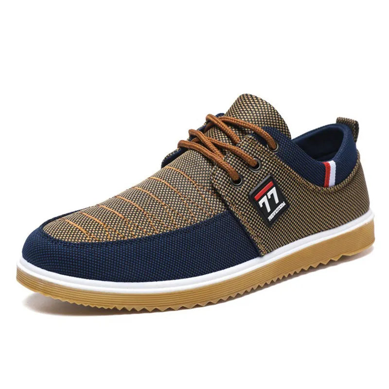 Zapatos hombre de lona con cordones y suela cómoda