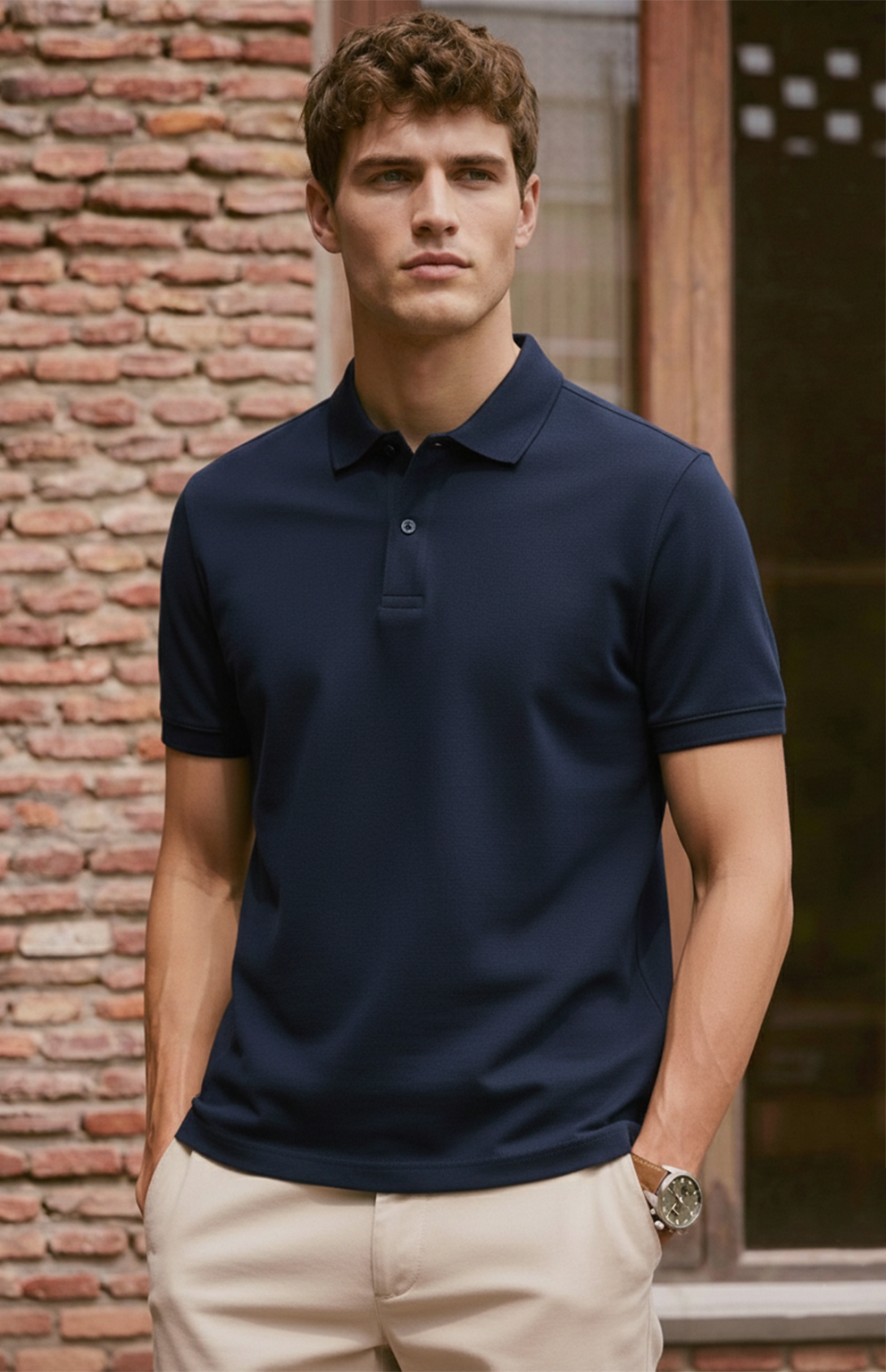 Polo de Punto Minimalista | Mateo – Azul Marino