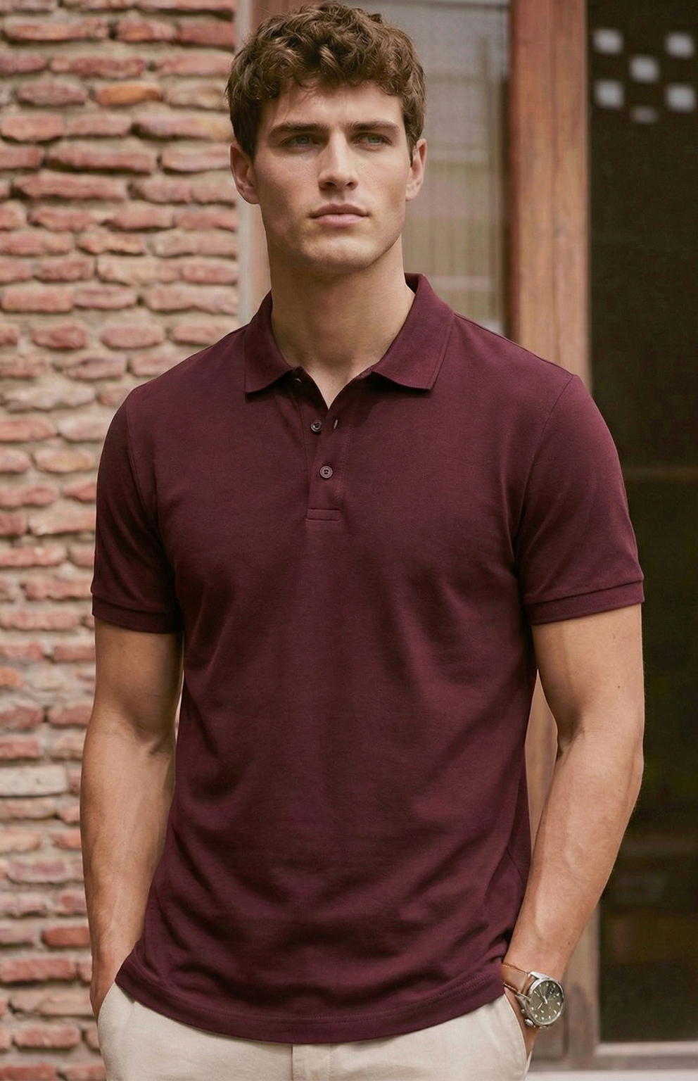 Polo de Punto Minimalista | Javier – Burdeos