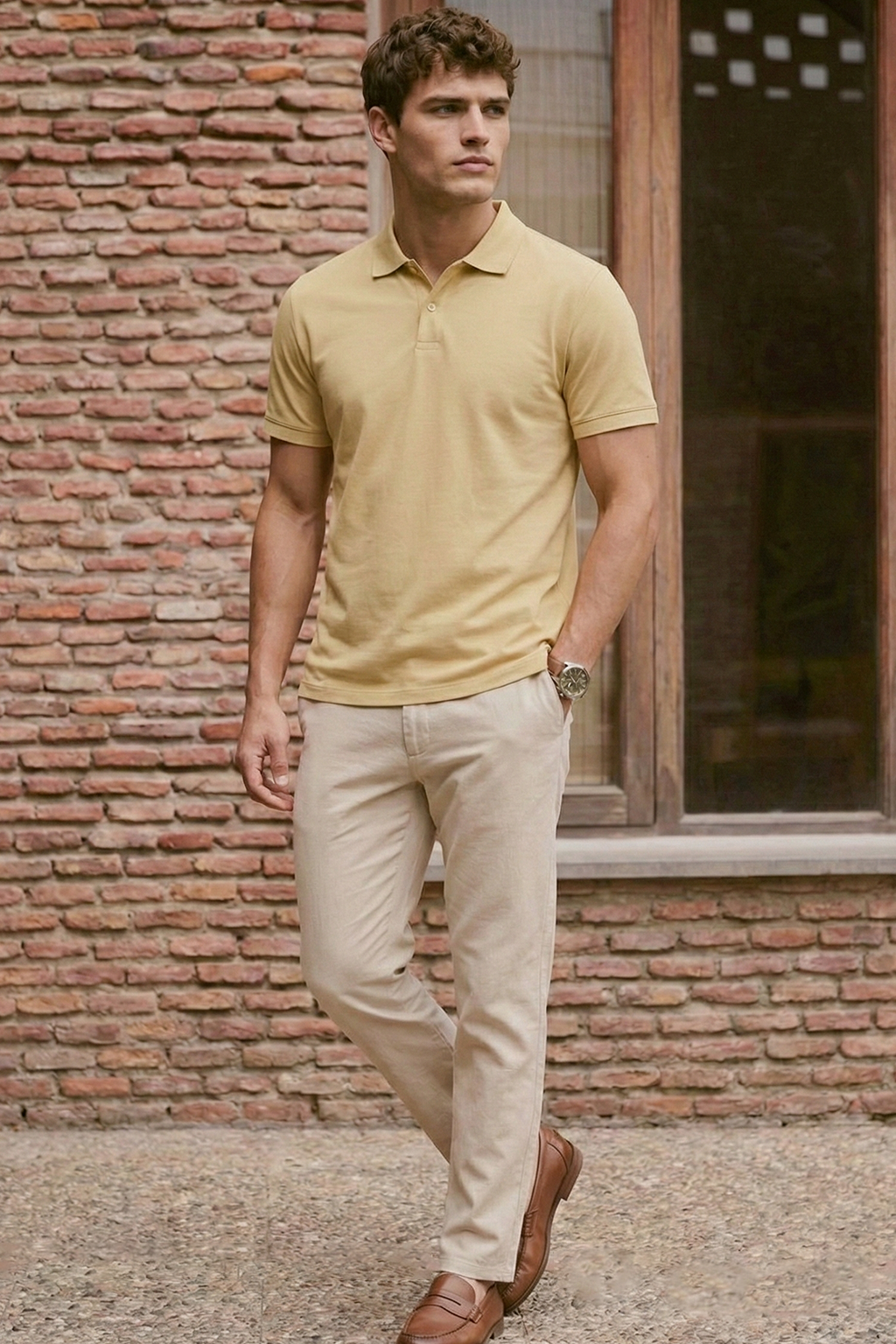 Polo de Punto Minimalista | Lucas – Amarillo