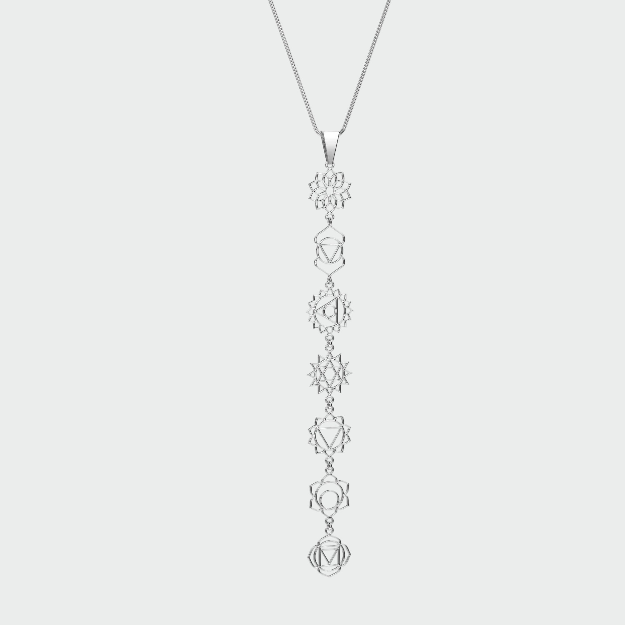 Collar 7 Chakras Mujer Acero Dorado – Joyería Espiritual Elegante