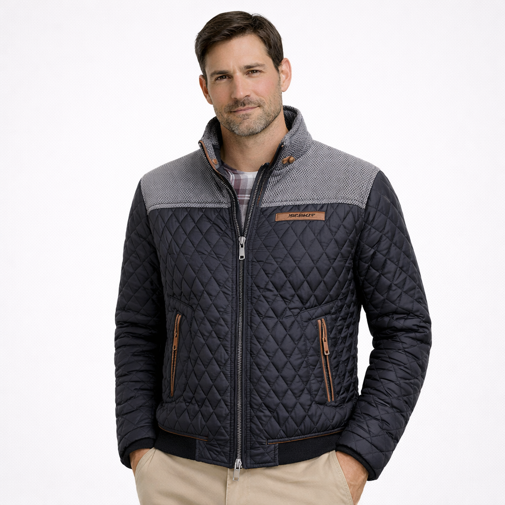 Chaqueta Hombre Acolchada y Resistente – Estilo Clásico para Clima Frío