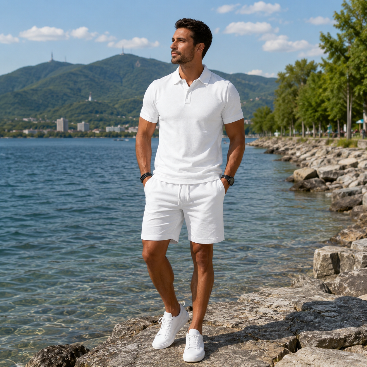Conjunto hombre verano con polo y pantalón corto casual
