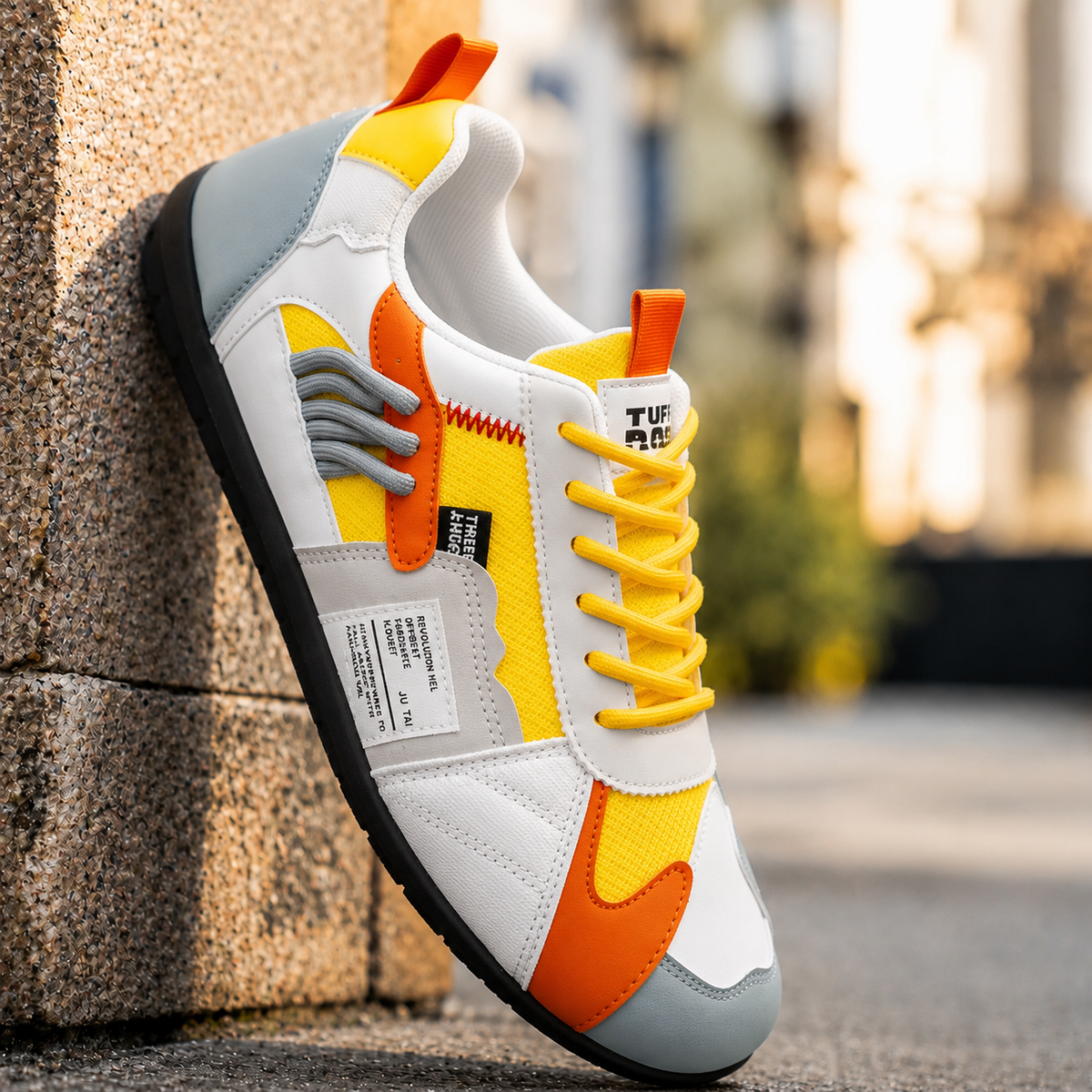 Zapatillas retro para hombre con cordones y paneles en contraste