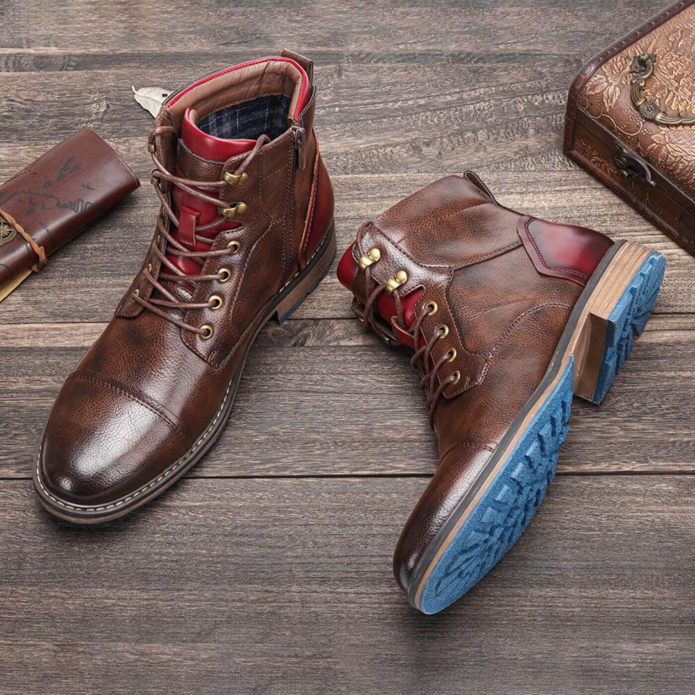 Botas hombre cuero elegante con cordones – botines formales cómodos versátiles