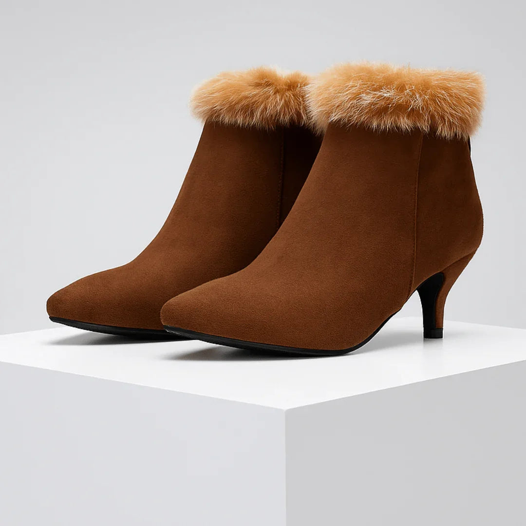 Botines Mujer Con Tacón Y Forro Cálido – Zapatos Elegantes Para Invierno
