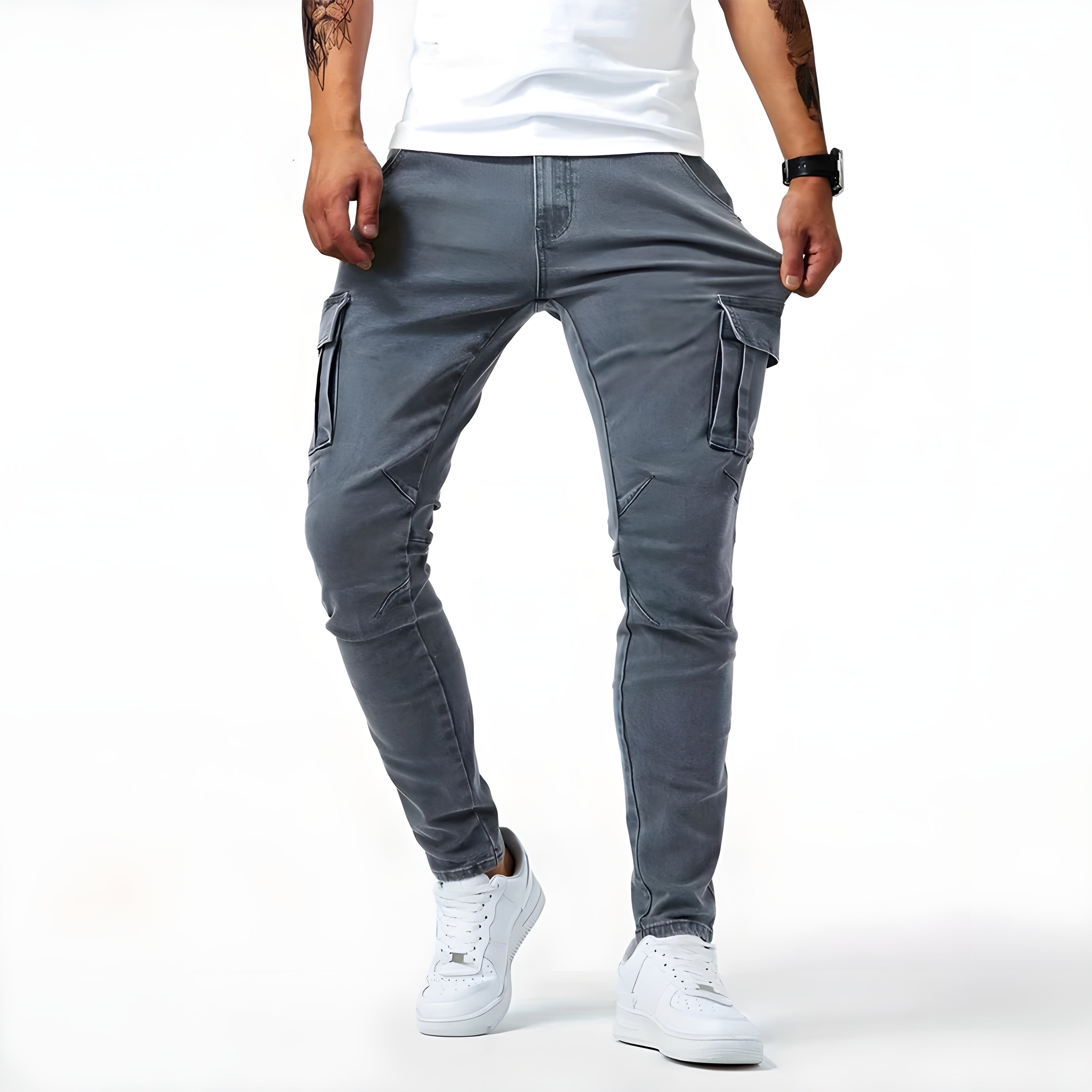 Pantalón cargo hombre elástico cómodo – estilo urbano funcional para uso diario