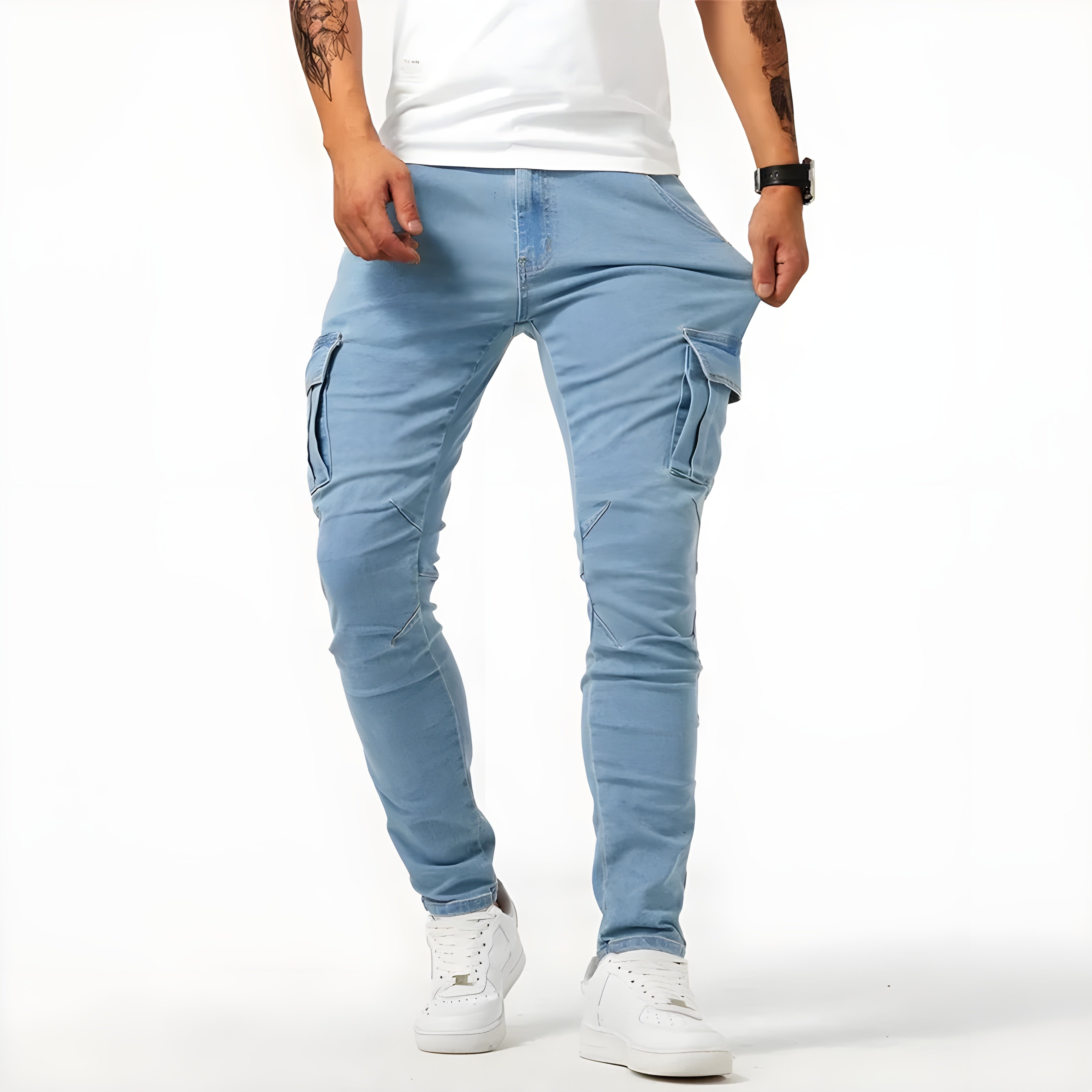 Pantalón cargo hombre elástico cómodo – estilo urbano funcional para uso diario