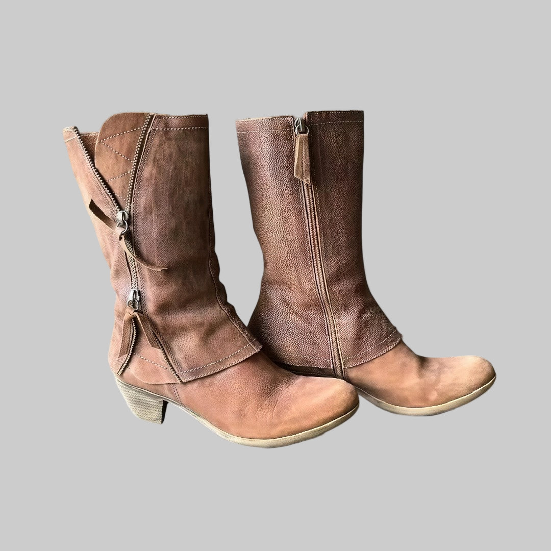 Botas mujer hasta la pantorrilla con tacón bajo – estilo elegante otoño