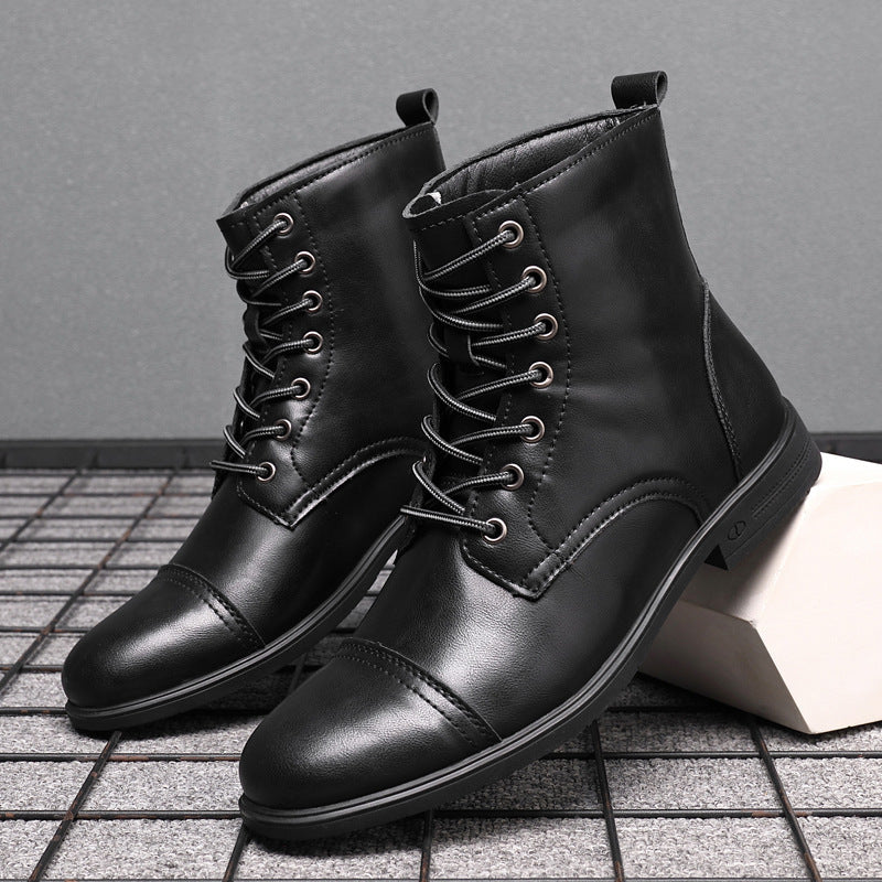 Botas hombre estilo cuero casual con cordones – botines urbanos cómodos resistentes