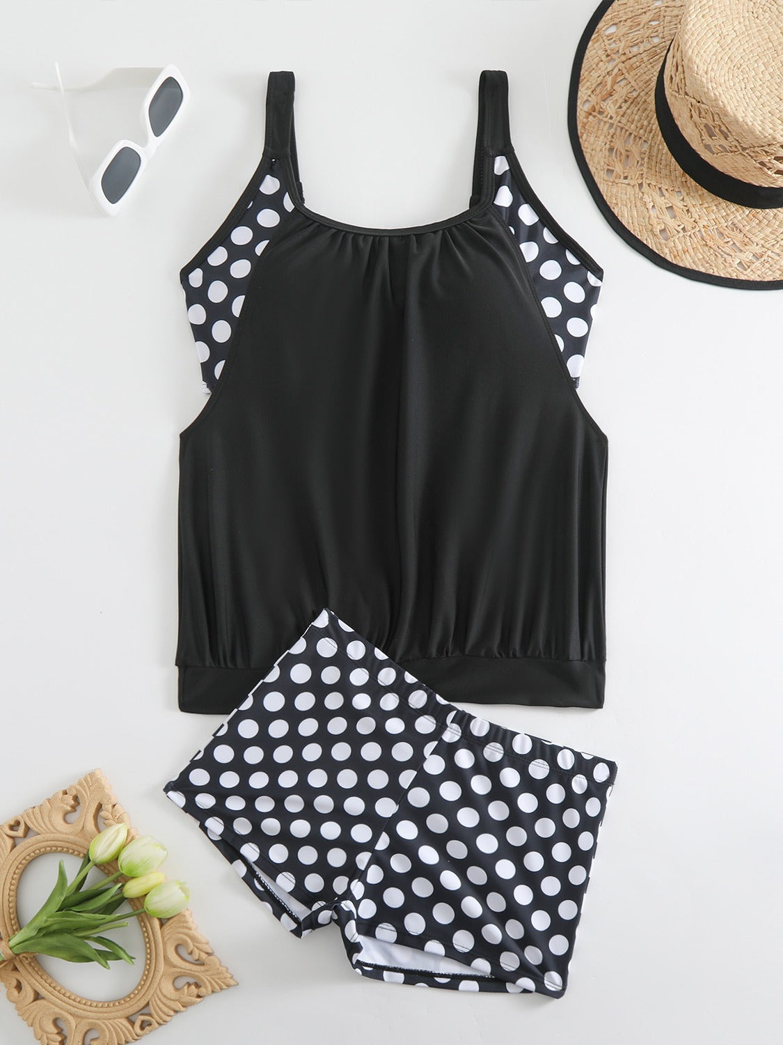 Bikini Mujer Lunares Elegante – Cintura Alta Verano