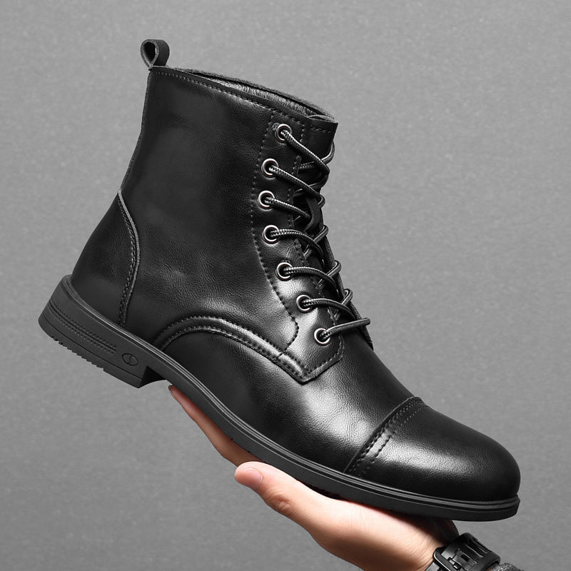 Botas hombre estilo cuero casual con cordones – botines urbanos cómodos resistentes