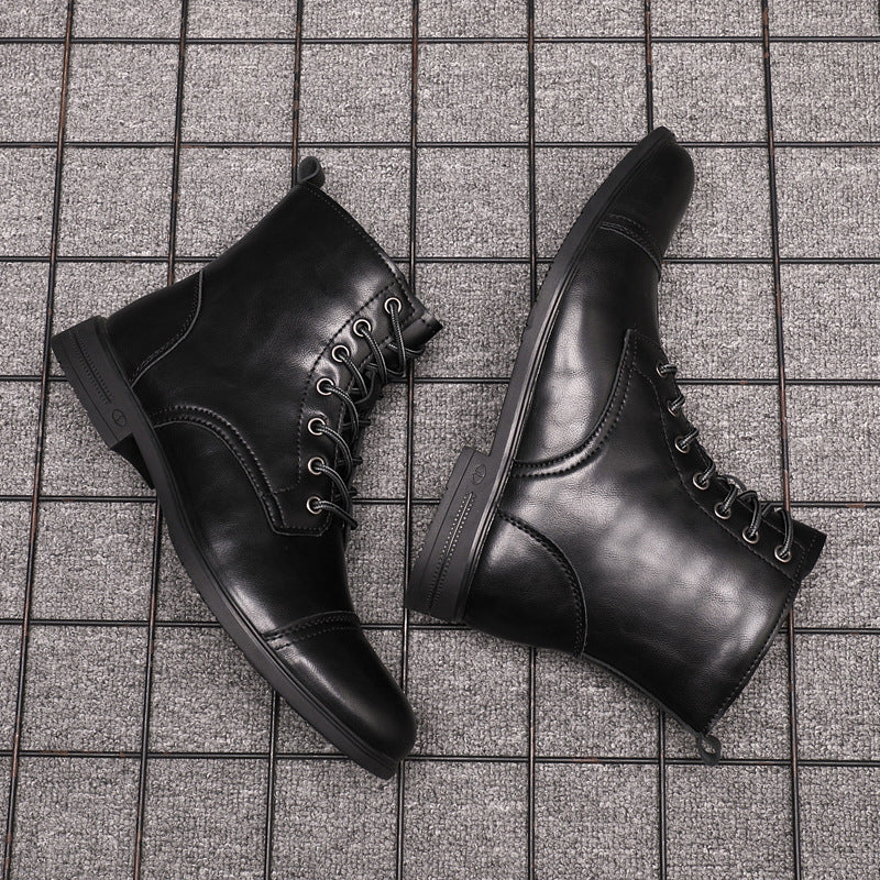Botas hombre estilo cuero casual con cordones – botines urbanos cómodos resistentes
