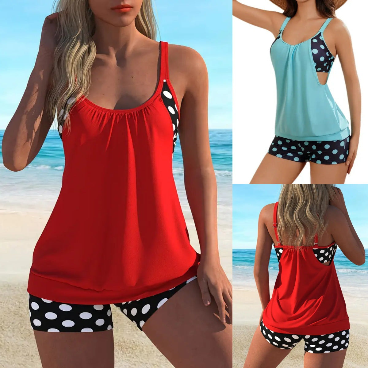 Bikini Mujer Lunares Elegante – Cintura Alta Verano