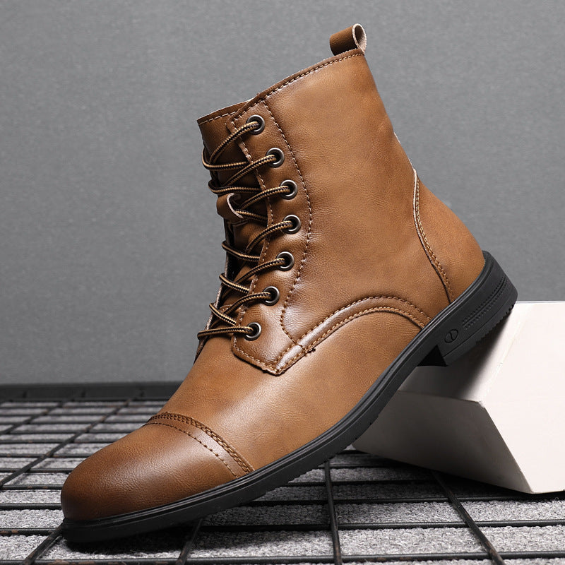 Botas hombre estilo cuero casual con cordones – botines urbanos cómodos resistentes