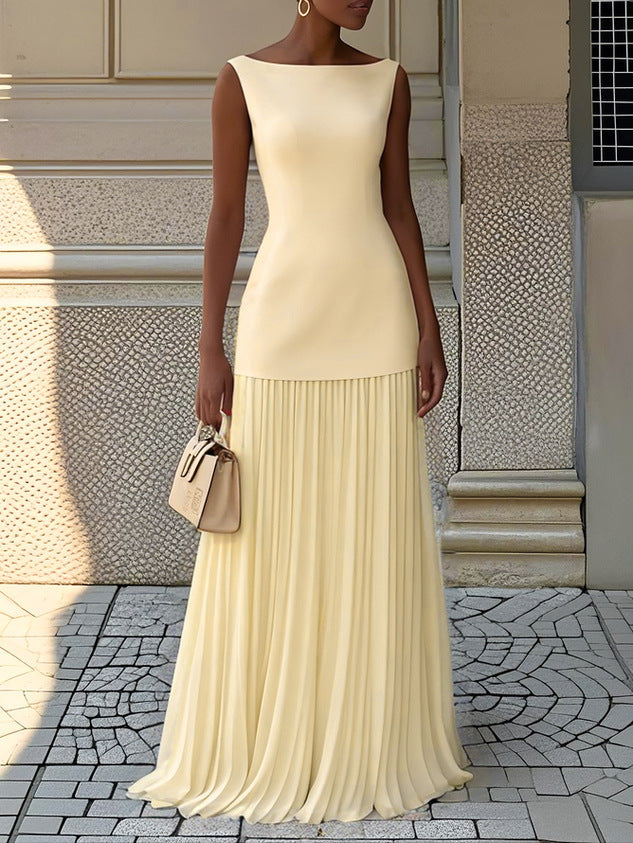 Vestido Maxi Mujer Plisado Elegante – Diseño Fluido y Sofisticado